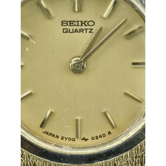 Ladies Seiko Vintage Petite Quartz Watch Safety Chain 2Y00-0019 New Battery Runs main image 12